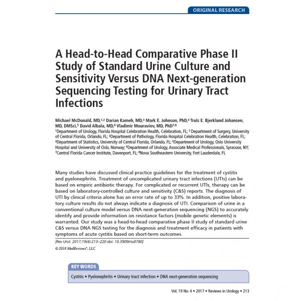 Head to Head Comparison - UTI Study